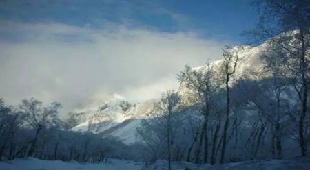農家雪景